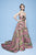 MNM Couture - N0231 Folded Strapless Sweetheart Metallic Floral Gown in Pink and Green