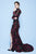 MNM Couture - N0233 Multi-Colored Lace Applique Dress With Train in Multi-Color