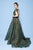 MNM Couture - N0239 Sequined Embroidered Bateau Ballgown in Green
