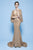 MNM Couture - N0245 Sequin Embellished Mermaid Gown with Cape Sleeves in Gold