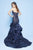 MNM Couture - N0248 Sequined Semi-Sweetheart Ruffled Mermaid Dress in Blue