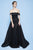 MNM Couture - N0254 Embroidered Off-Shoulder Dress With Overskirt in Black