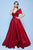 MNM Couture - N0258 Strapless Asymmetric Neck Ballgown in Red