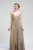 Sue Wong - N1452 Spaghetti Straps Embellished Empire Gown in Neutral