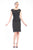 Sue Wong - Cap Sleeve Bateau Neck Cocktail Dress in Black