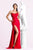 Cristallini - SKA582 Strapless V-neck Trumpet Dress In Red