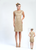 Sue Wong - Floral Crochet Lace Sheath Dress N4441 in Gold