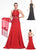 Sue Wong - N5377 Sheer Paneled Ornate Halter Gown in Red