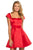 Sherri Hill - 53210 Short Satin Pleated A-line Dress In Red