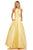 Sherri Hill - 52583 Sleeveless Halter Neck Taffeta A-line Dress In Yellow