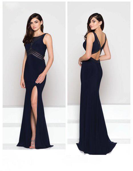 Colors Dress - 1935 Embellished Bateau Sheath Dress In Blue
