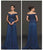 Marsoni by Colors - M213 Embellished Off-Shoulder A-line Dress In Blue