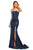 Sherri Hill - 52362 Glitter Stretch Strapless Mermaid Dress In Blue and Silver