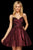 Sherri Hill - 53003 Ruched Sweetheart A-Line Short Dress In Red and Purple