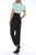 Nina Leonard - L15672 Surplice Dolman Sleeve Jumpsuit in Green and Black