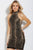Jovani - Beaded Sleeveless High Neck Cocktail Dress 61240  In Black and Gold