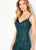 Cameron Blake - 219685W Embroidered V-neck Trumpet Dress In Green