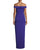 Aidan Mattox - MN1E202585 Off-Shoulder Scuba Crepe Long Sheath Dress In Purple