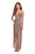 La Femme - 28180 Sequined Deep Sweetheart Sheath Dress In Pink and Gold