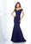 Social Occasions by Mon Cheri - 118879 Off-Shoulder Mermaid Gown In Blue