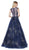 Cinderella Divine - J771 Embellished Bateau Tulle Ballgown In Blue