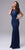 Nina Canacci - Lace Bateau Scoop Back Long Dress in Blue
