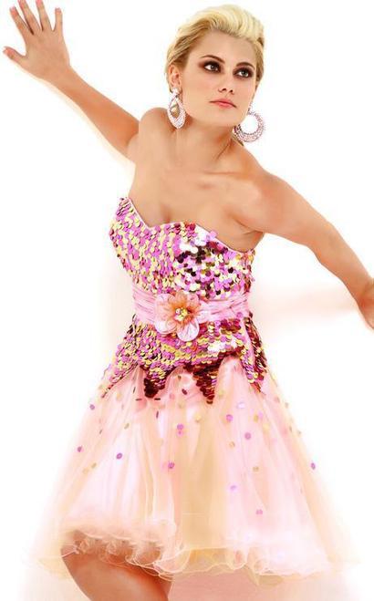 C2010-1 Dress in Pink Fucshia