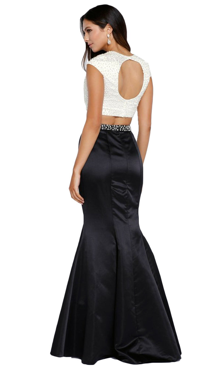 Two-Piece Pearl Embellished Gown