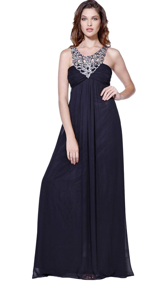 Nox Anabel - 2592 Embellished Scoop Neck Empire Waist Evening Dress