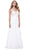 Sleeveless Lace Bodice A-Line Evening Dress