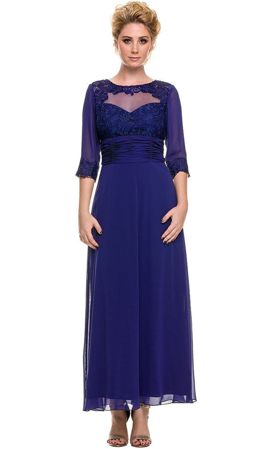 Nox Anabel - 5101 Quarter Length Sleeve Empire Long Formal Dress