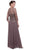 Nox Anabel - 5083 Quarter Sleeves Lace Overlay Top Long Formal Dress