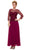 Quarter Sleeves Lace Overlay Top Long Formal Dress