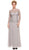 Nox Anabel - 5083 Quarter Sleeves Lace Overlay Top Long Formal Dress
