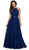 Halter Strap Lace Up Chiffon Evening Gown
