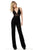 Jovani - 65330 Sequined Plunging V-Neck Jumpsuit In Black