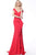 Jovani - 68768 Plunging Off-shoulder Trumpet Dress In Red