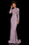 Sherri Hill - 52916 Beaded Long Sleeve Sexy Open Back Dress In Purple