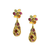 Tresor Collection - Multicolor Spinal Briolette Earrings with Flower top in 18k Yellow Gold