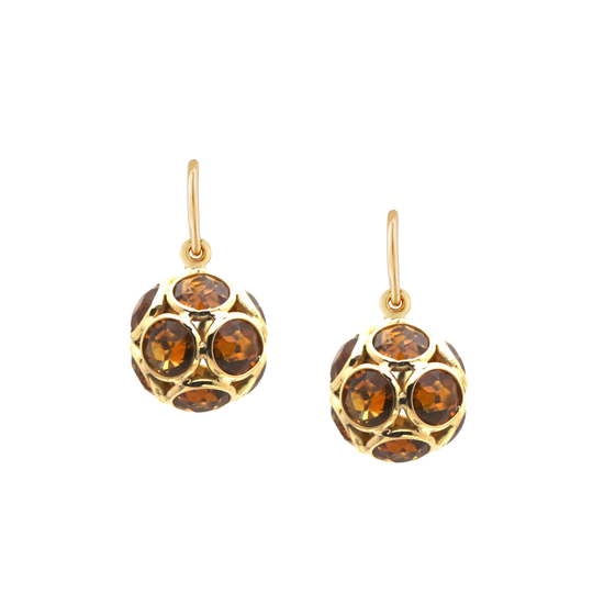 Tresor Collection - Gemstone Sphere Earrings In 18K Yellow Gold Citrine