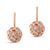 Rose Quartz Sphere Ball Earrings in 18k Rose Gold