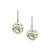 Rainbow Moonstone Ball Earrings with Diamond Huggies in 18k Yellow Gold