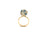 Rainbow Moonstone and London Blue Topaz Sphere Ball Ring in 18k Yellow Gold