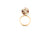 Rainbow Moonstone and Pink Tourmaline Ball Ring in 18k Yellow Gold