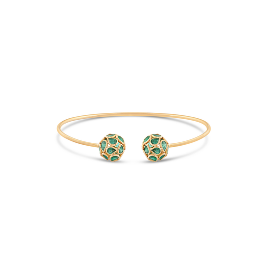 Emerald Bangle in 18k Yellow Gold
