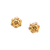 Gemstone  Origami Sphere Ball Stud Earrings 18k Yellow Gold