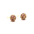 Gemstone  Origami Sphere Ball Stud Earrings 18k Yellow Gold