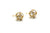 Rainbow Moonstone Origami Sphere Ball Stud Earrings  in 18k Yellow Gold