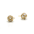 Gemstone  Origami Sphere Ball Stud Earrings 18k Yellow Gold