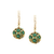 Rainbow Moonstone and Pink Tourmaline Origami Sphere Ball Earrings on a Dimaond Huggies in 18K Yellow Gold